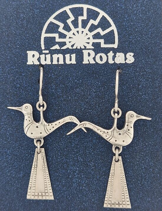 Lībiešu putniņi, auskari sudrabā